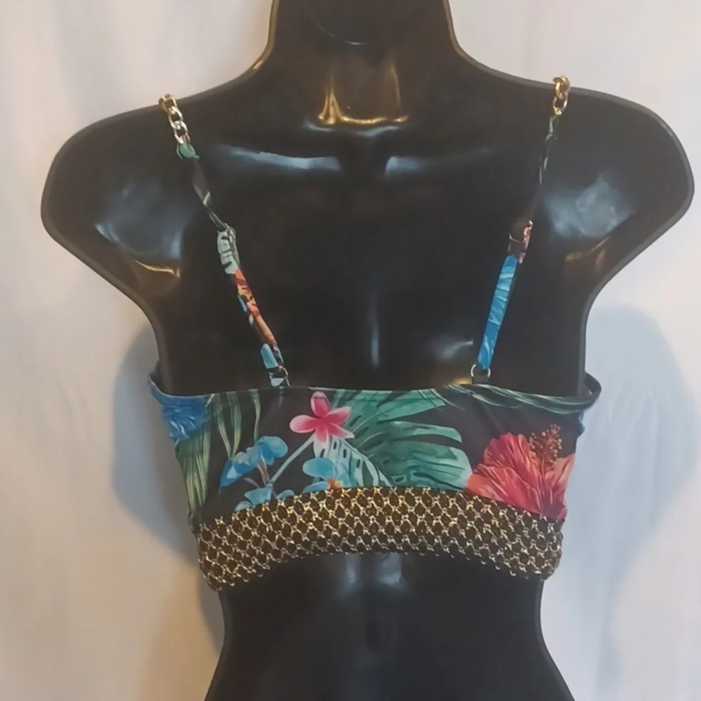 Swim top with chain straps, sz S, C cup - Picture 3 of 4